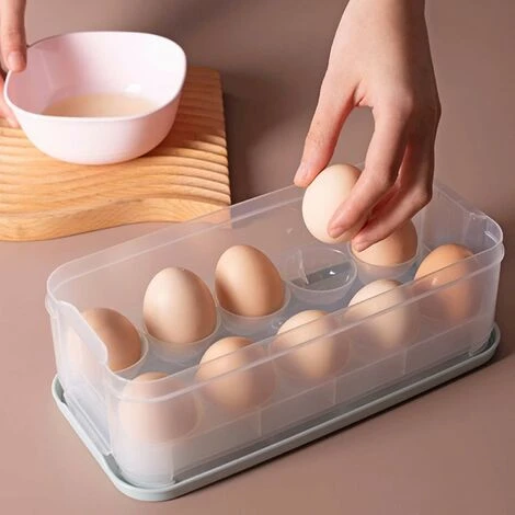 Fridge Egg Box 2 Pcs Egg Storage Box 10 Eggs Plastic Egg Box With Lid Egg Food Box For Fridge Kitchen Camping Picnic - Image 4
