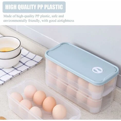 Fridge Egg Box 2 Pcs Egg Storage Box 10 Eggs Plastic Egg Box With Lid Egg Food Box For Fridge Kitchen Camping Picnic - Image 5