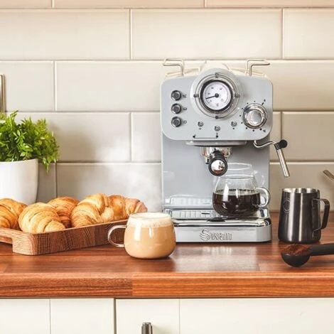 Swan Retro Grey Pump Espresso Coffee Machine - Image 4