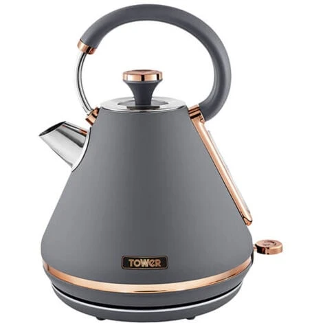 Tower Cavaletto Pyramid Kettle And 4 Slice Toaster Set Grey - Image 3