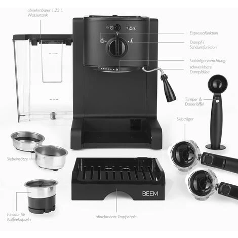 BEEM ESPRESSO-PERFECT Espresso Portafilter Machine With Capsule Insert - 20 Bar - Image 3