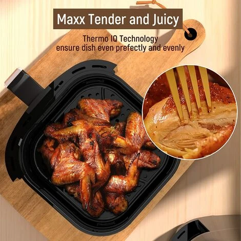 Fabuletta Air Fryers 4 L,1680W Compact Air Fryers With 9 Presets, Max 230℃ Setting Digital Air Fryer Oven With Rapid Air Circulation, Digital Display,Shake Reminder,Nonstick & Dishwasher, Black - Image 4