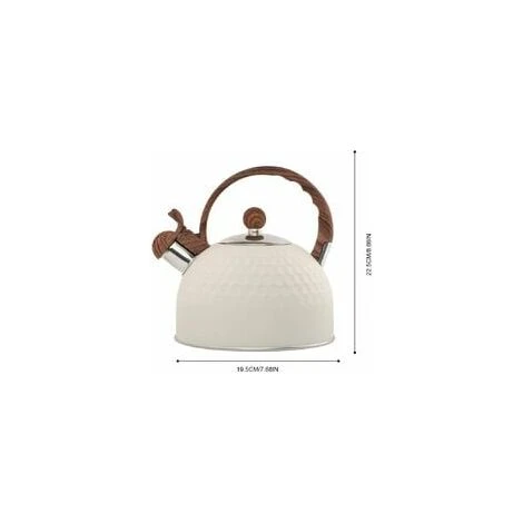 2.5 Liter Stainless Steel Whistling Kettle, Whistling Tea Kettle For Induction Gas Cookers, Easy To Clean, White - Image 2