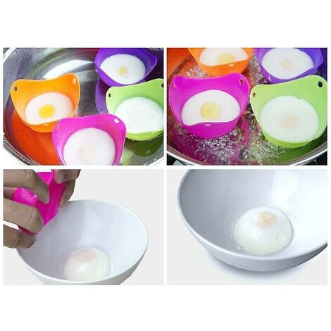 Set Of 6 Silicone Poaching Cups For Perfect Poached Eggs - Image 2