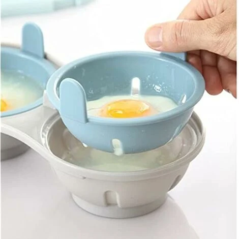 Microwave Egg Poacher Kitchen Gadgets Creative Steam Egg Box Microwave Egg Tray Double Steam Oven Microwave Kitchen Mold - Image 3