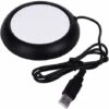 MODOU - USB Cup Warmer, Plate Drink Warmer, Heated Coasters For Coffee Warmer Utensils For Bar Office Home (Black)