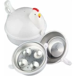 Egg Boiler, Big Box Egg Cooker 13.315.715.7cm, Microwave Boiler Fast Cooking Appliances, 4 Eggs - MODOU