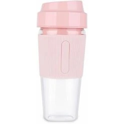 Portable Blender Juicer Cup Mini Smoothies Maker Rechargeable Blender Personal Size Blender Travel Cup With Safety Guard (Pink)