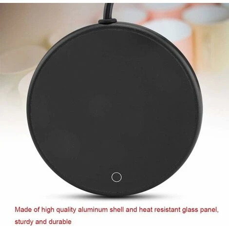 Electric Cup Warmer Desktop Pad Tea Coffee Milk Cup Warmer Coaster Tray Household Office Supplies(Black) - Image 2