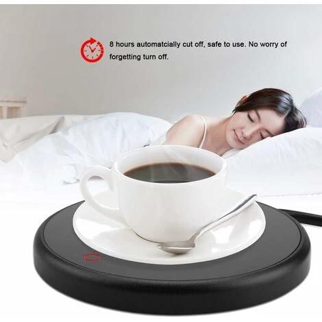 Electric Cup Warmer Desktop Pad Tea Coffee Milk Cup Warmer Coaster Tray Household Office Supplies(Black) - Image 3