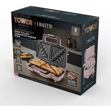 Tower Cavaletto Sandwich Maker Pink - Image 2