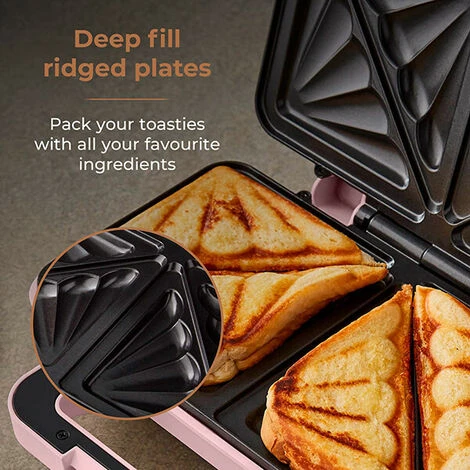 Tower Cavaletto Sandwich Maker Pink - Image 3