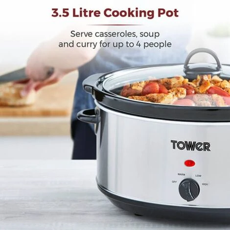 Tower 3.5 Litre Stainless Steel Slow Cooker - Image 3