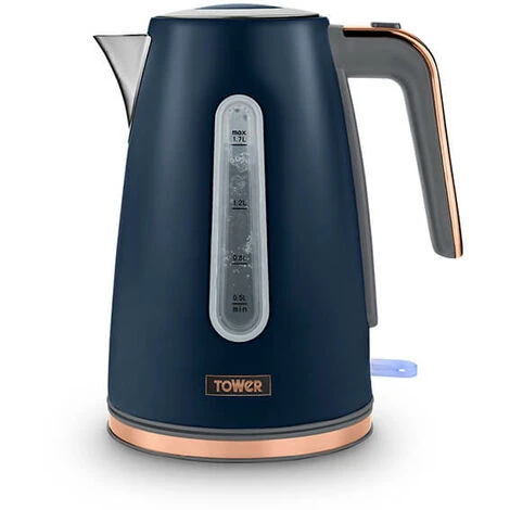 Tower Cavaletto Jug Kettle And 2 Slice Toaster Set Midnight Blue - Image 3
