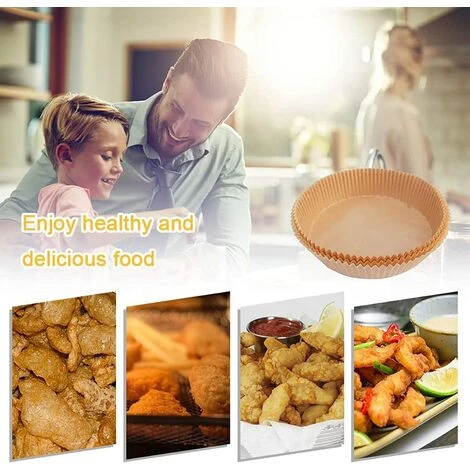 Disposable Air Fryer Paper Liner, 100 Pieces Disposable Non-Stick Air Fryer Baking Paper, Oil Resistant Air Fryer Baking Paper, Water Resistant Parchment For Microwave Cooking (50 Pieces - 7, 9 Inches - Image 4