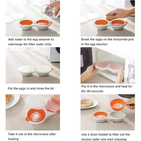 Microwave Egg Boiler Double Cup Double Layer Cookware (2 PSC) - Image 2