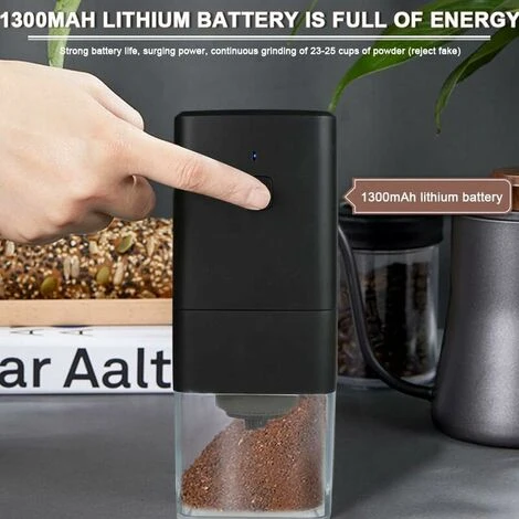 Portable Electric Coffee Grinder, Coffee Grinder 1300mAh USB Rechargeable Coffee Grinder With Brush For Coffee Beans, Spices, Nuts - Image 3