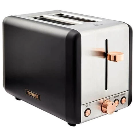 Tower Cavaletto Pyramid Kettle And 2 Slice Toaster Set Black - Image 2