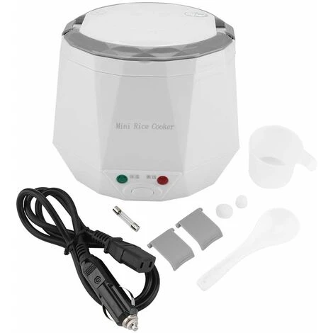 12V 100W 1.3 L Electric Portable Multifunctional Rice Cooker Food Steamer For Car White