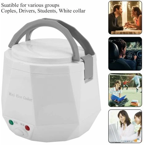 12V 100W 1.3 L Electric Portable Multifunctional Rice Cooker Food Steamer For Car White - Image 3