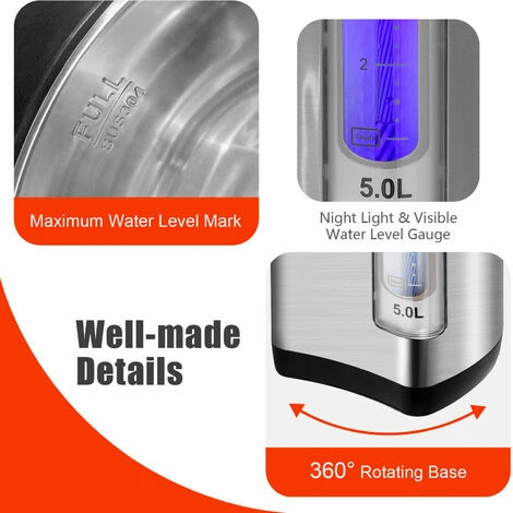 5L Adjustable Instant Hot Water Dispenser Electric Hot Pot Kettle W/Auto-Cut Off - Image 4