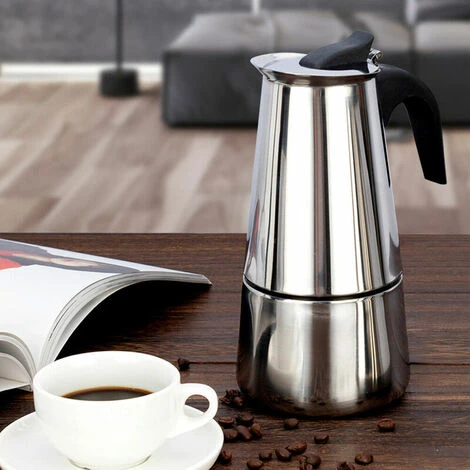Coffee Maker Stainless Steel Portable Coffee Maker Electric Mocha Latte Stovetop Espresso Filter Pot European Coffee Cup (600ml) - Image 4