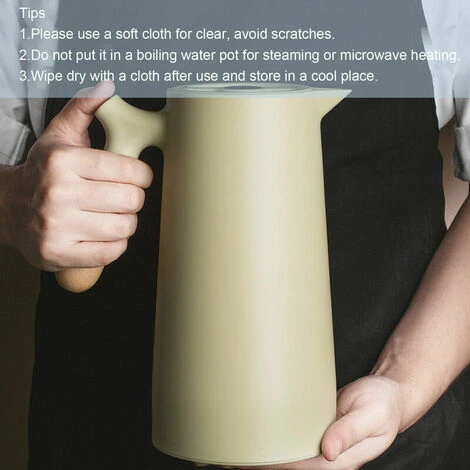 Large Thermal Coffee Carafe Double Wall Household Thermos Glass Liner Coffee Maker Insulation Household Pot Vacuum Carafes With Removable Tea Infuser And Strainer - Image 5