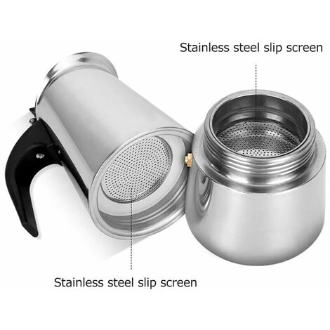 Stainless Steel Coffee Maker Portable Electric Coffee Maker Mocha Latte Stove Espresso Filter Pot European Coffee Cup (300ml) - Image 3