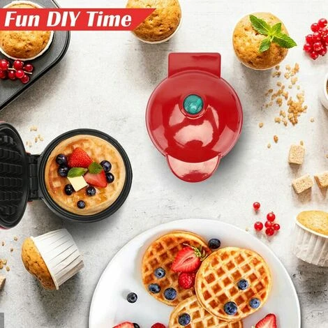 Waffle Iron Mini Waffles, Small Waffle Iron With Non-stick Coating For Classic Waffles, Waffle Iron Belgian Waffles For Children's Birthday Parties, Family Celebrations, Easter - Image 4