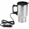 Electric Heating Travel Mug 12V 454ML Stainless Steel Travel Cup With Lid And Handle Electric Insulated Plug Kettles Car Coffee Mug Heater,16.5CM