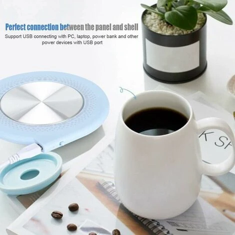 Mug Warmer, Versatile Heating Pad, Home Office Coffee Cup Warmer, USB Coaster Cup Warmer Plate(Blue) - Image 3