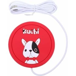 LITZEE Cup Warmer 1pcs Cup Warmer Drink Coaster, Cartoon Silicone USB Cup Warmer Coaster Coffee Cup Electric Heating Pad Drink Coaster Drink Warmer Pad Portable Coffee Tea Pad For Home, Office。 Red