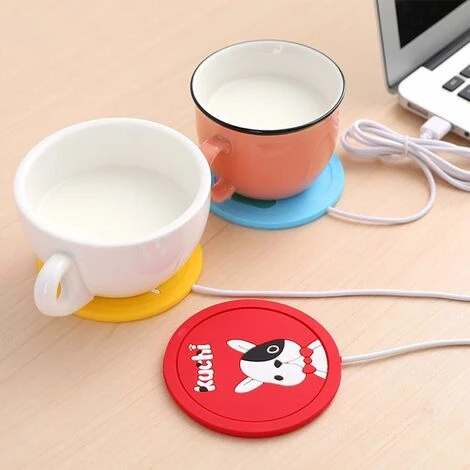 LITZEE Cup Warmer 1pcs Cup Warmer Mat Drink Coaster, Cartoon Silicone USB Cup Warmer Coaster Coffee Cup Electric Heating Pad Drink Coaster Drink Warmer Pad Portable Coffee Tea Pad For Home, Office。Yel - Image 5