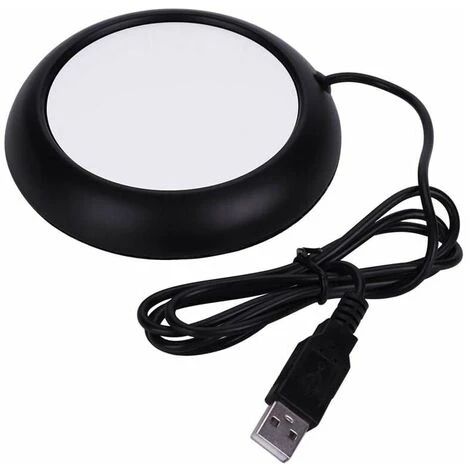 USB Wood Grain Cup Warmer Heat Beverage Warmer Desktop Tea Cup Mat Heating Pad Black