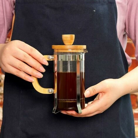 French Press Coffee Maker, 350ml 12oz 1-2 Cup French Press, Small Borosilicate Glass Tea Press With Bamboo Handle - Image 5