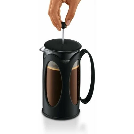 Coffee Maker, Borosilicate Glass - 3 Cups (0.35 L), Black - Image 4