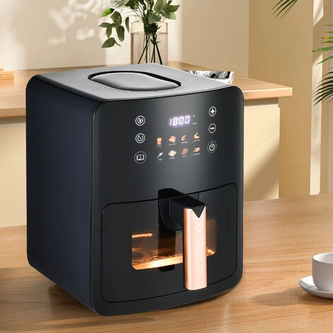 Livingandhome 6L Black Digital Air Fryer With Visual Window - Image 3