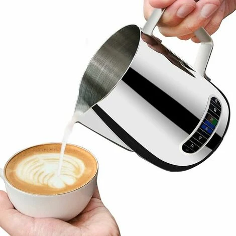 600ml Temperature Stick Pull Flower Cup Stainless Steel Pull Flower Cup Coffee Pot With Thermometer - Image 4