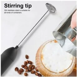 Electric Blender Whisk Kitchen Food Stirrer Coffee Cappuccino Creamer Whisk Mixer -white Black