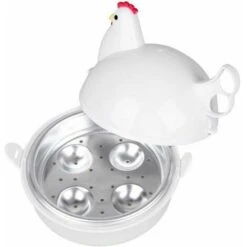 Electric Egg Cooker Microwave Chicken Shape 4 Microwave Eggs Steamer