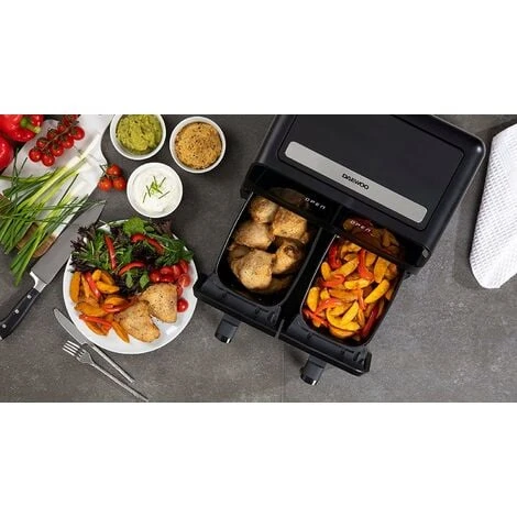 Daewoo XL 8L Digital Double Drawer Dual Zone Air Fryer SDA2310GE - Image 3