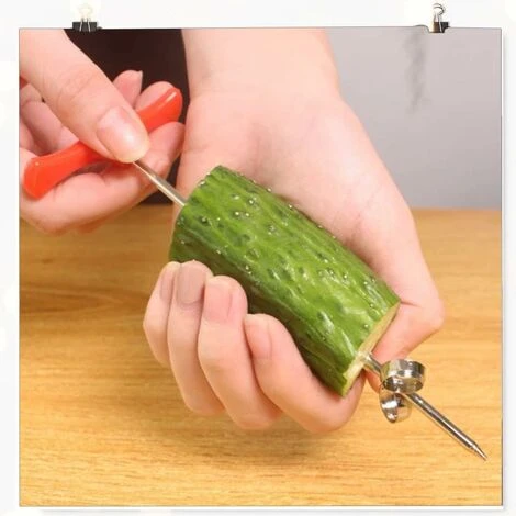Vegetable Spiral Cutter - 4 PCS Manual Fruit Spiralizer, Stainless Steel Spiral Carving Tool Screw Cutter For Potato, Carrot, Cucumber - Image 3