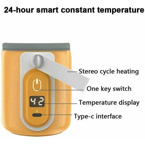 Portable USB Bottle Warmer For Breastmilk, Fast Charging And Precise Warming Of Bottle Warmers For Cars And Travel, Automatic Insulated Bottle Warmer For - Image 3
